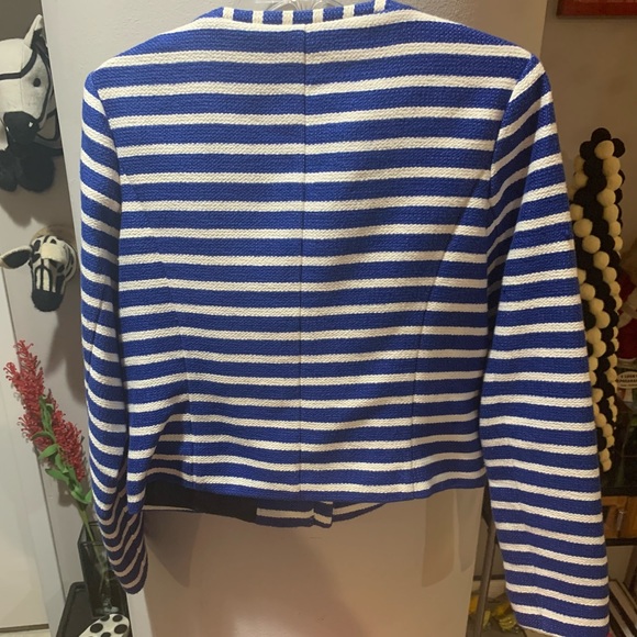 Gap blue/white stripe zip up blazer. Sz 8 with tags - Picture 6 of 6